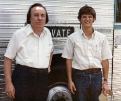 Earl Scruggs and me at Flint River Bluegrass Festival, Georgia, 1980